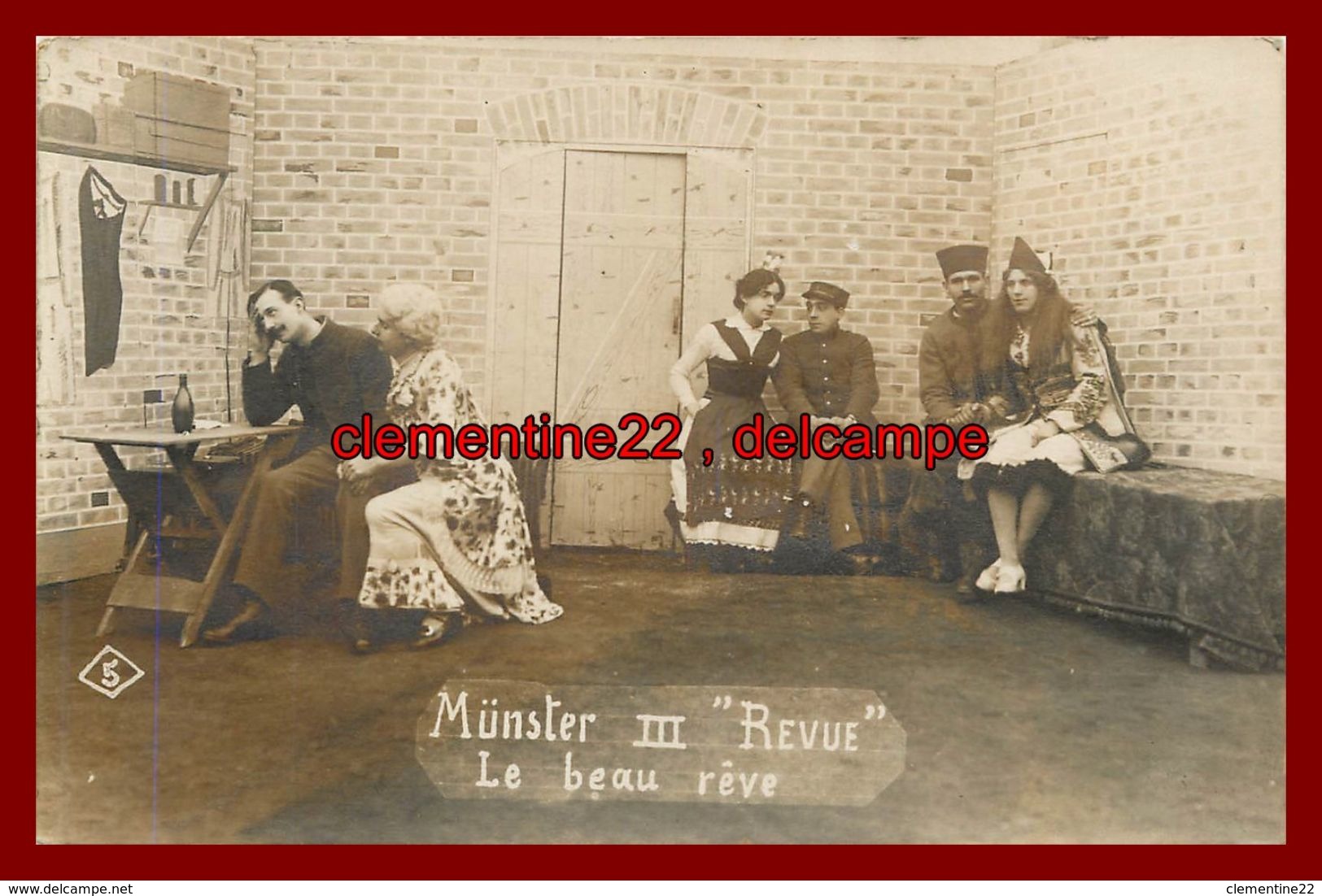 Munster , Carte Photo  , Camp Prisonniers , Théatre ,  Allemagne ,  Militaire , Guerre 1914 1918 Cachet - Munster