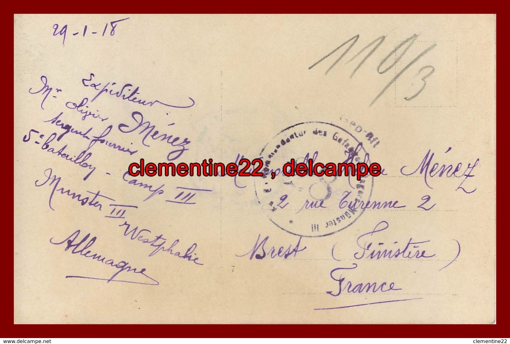 Munster , Carte Photo  , Camp Prisonniers , Théatre ,  Allemagne ,  Militaire , Guerre 1914 1918 Cachet - Munster