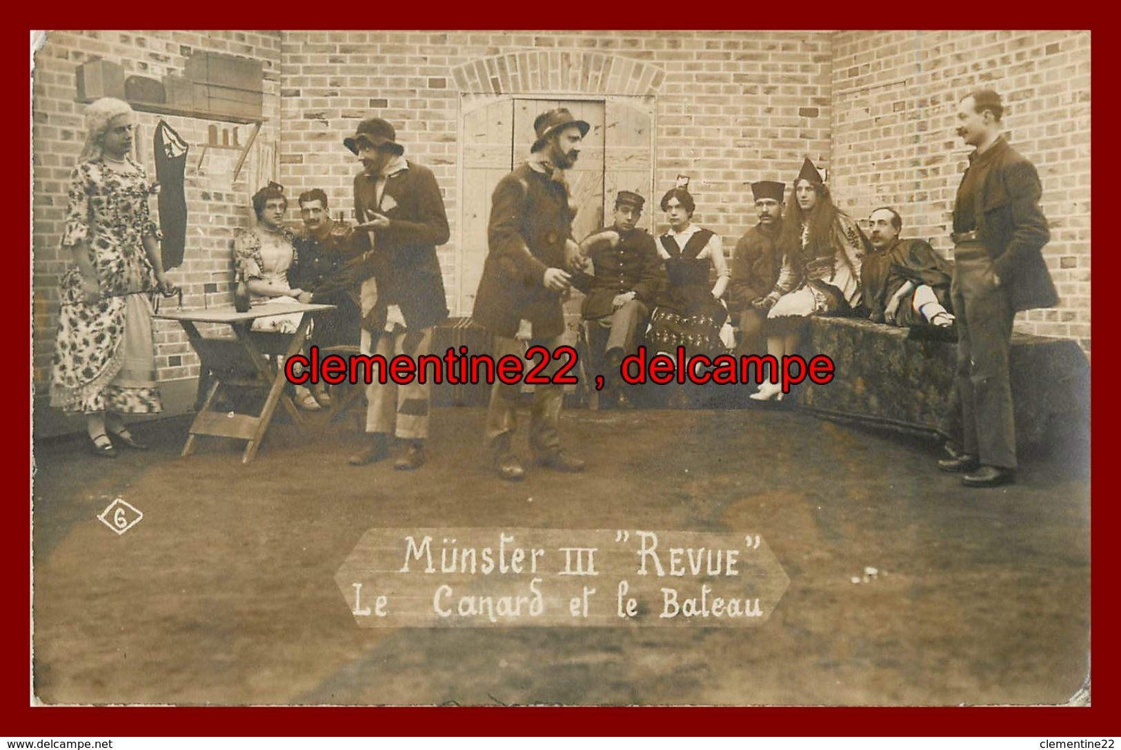 Munster , Carte Photo  , Camp Prisonniers , Théatre ,  Allemagne ,  Militaire , Guerre 1914 1918 Cachet - Munster