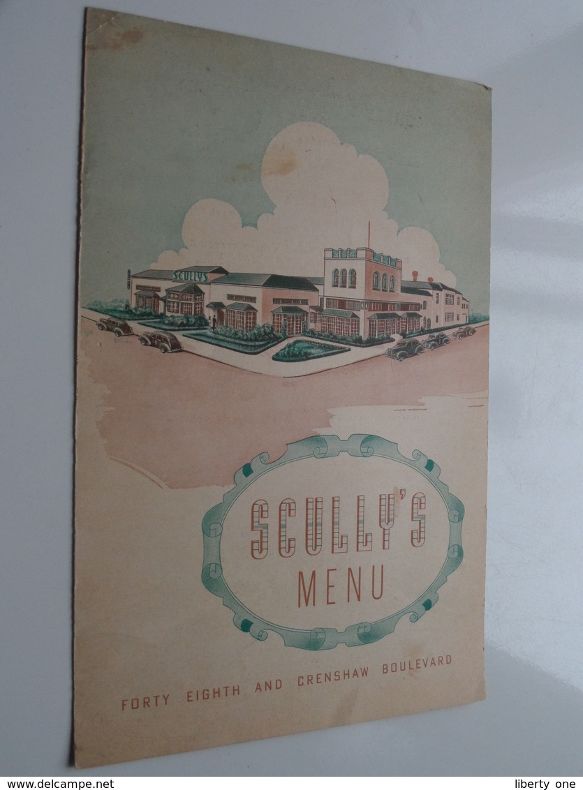 SCULLY'S Menu Forty Eight And CRENSHAW Boulevard ( LOS ANGELES CA ) 1942 ( Zie Foto's ) California U.S.A. ! - Menus