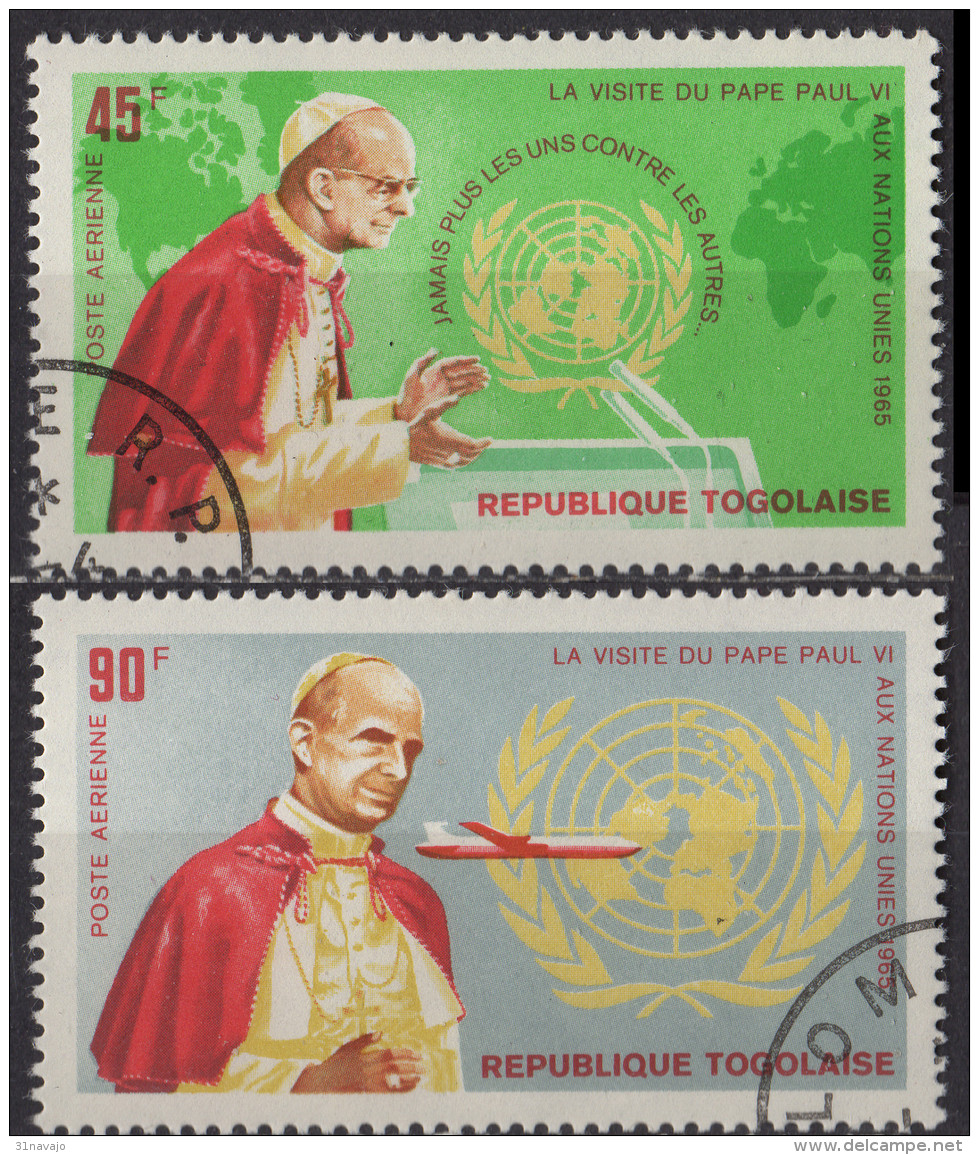 TOGO - Visite De Paul VI Aux Nations Unies Poste Aérienne Oblitéré - Togo (1960-...)