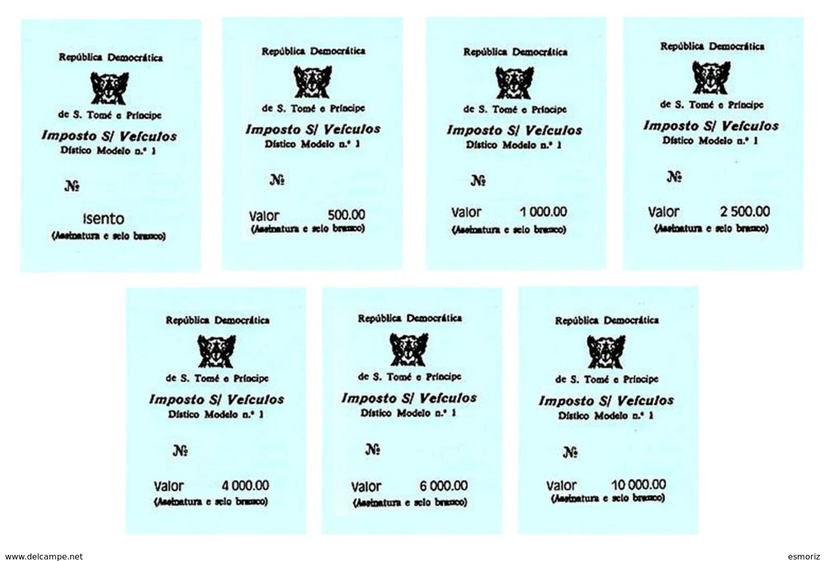 ST. THOMAS & PRINCE, Automobile Licence, (*) MNG, F/VF - Neufs