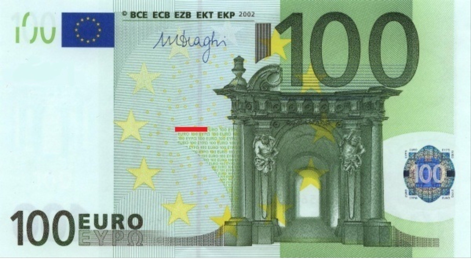 EURO SPAIN 100 V M006 DRAGHI UNC - 100 Euro