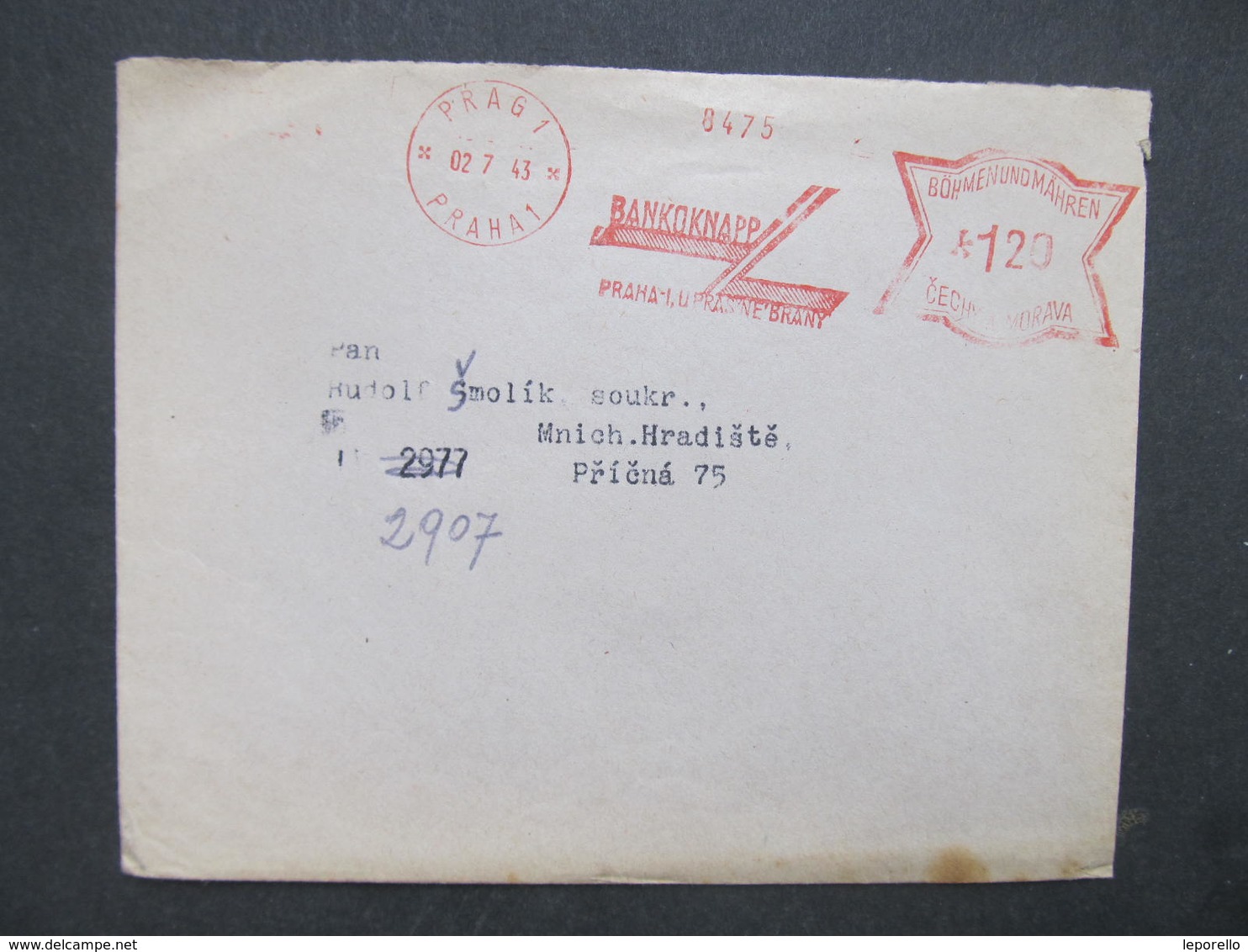 BRIEF Praha 1 Bankoknapp 1943 Frankotype Freistempel Postfreistempel /// N2759 - Briefe U. Dokumente