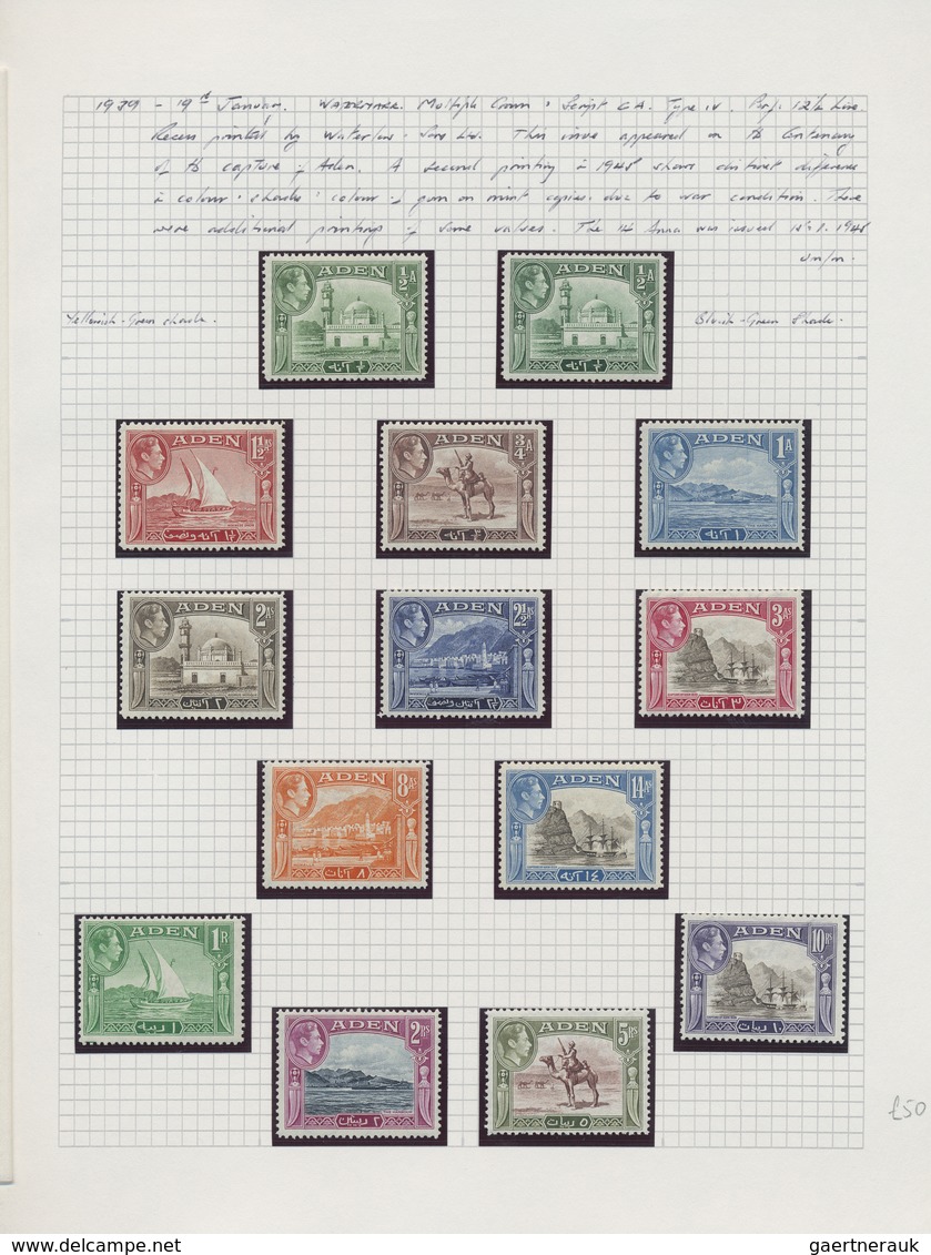 **/O/GA/Br Aden: 1937-64: Mint Collection From 1937 'Dhows' (lightly Hinged), With Coronation And Victory Issue - Yémen