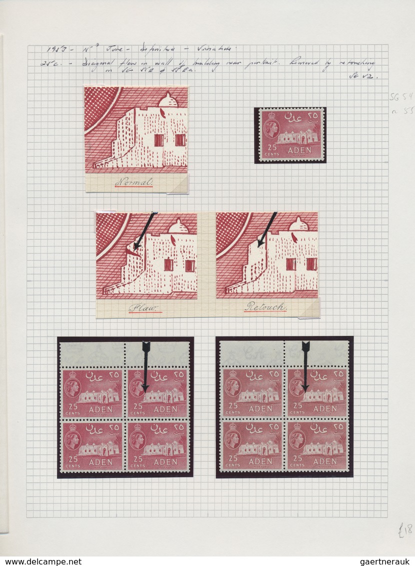 **/O/GA/Br Aden: 1937-64: Mint collection from 1937 'Dhows' (lightly hinged), with Coronation and Victory issue