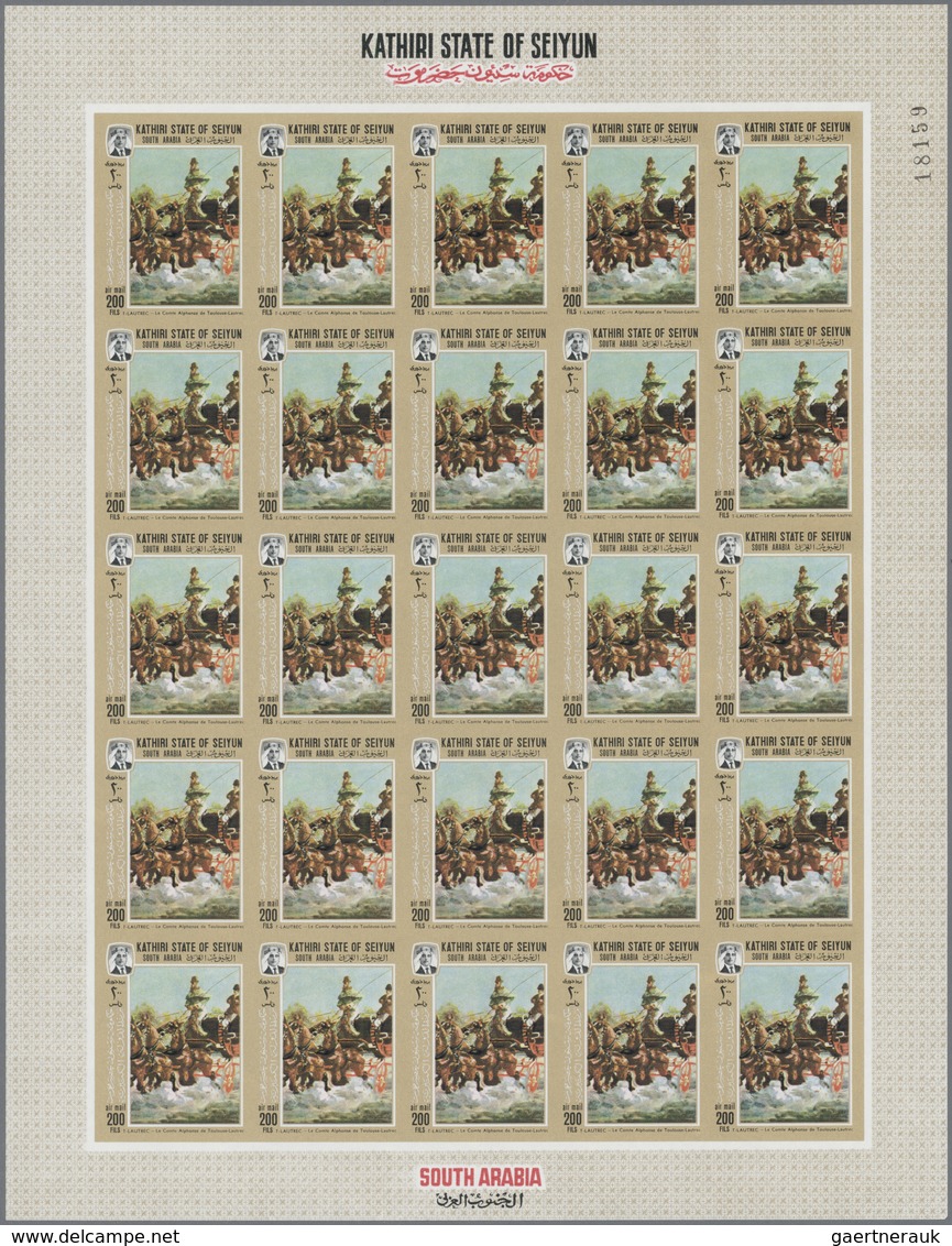 ** Aden: 1967/1968 (ca.), accumulation from SEIYUN and HADHRAMAUT in sheet album with complete sets in