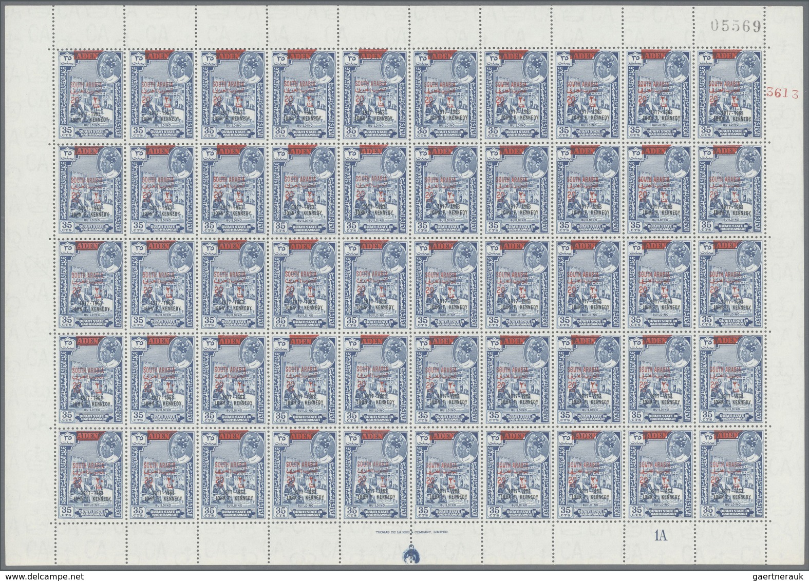 ** Aden - Qu'aiti State In Hadhramaut: 1966, Definitives With Red Bilingual Opt. 'SOUTH ARABIA' And Add - Jemen