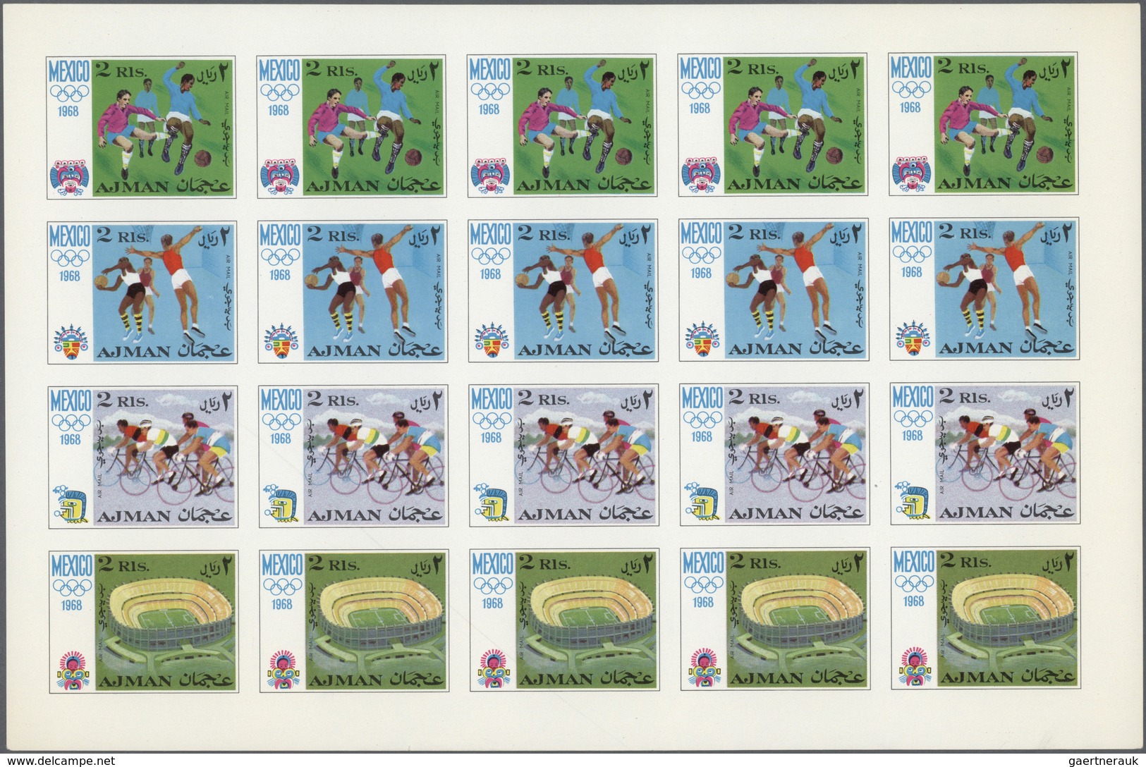 ** Adschman / Ajman: 1964/1969, U/m Accumulation Of Apprx. 74 Sheets (with Apprx. 1.100 Stamps) Incl. I - Adschman