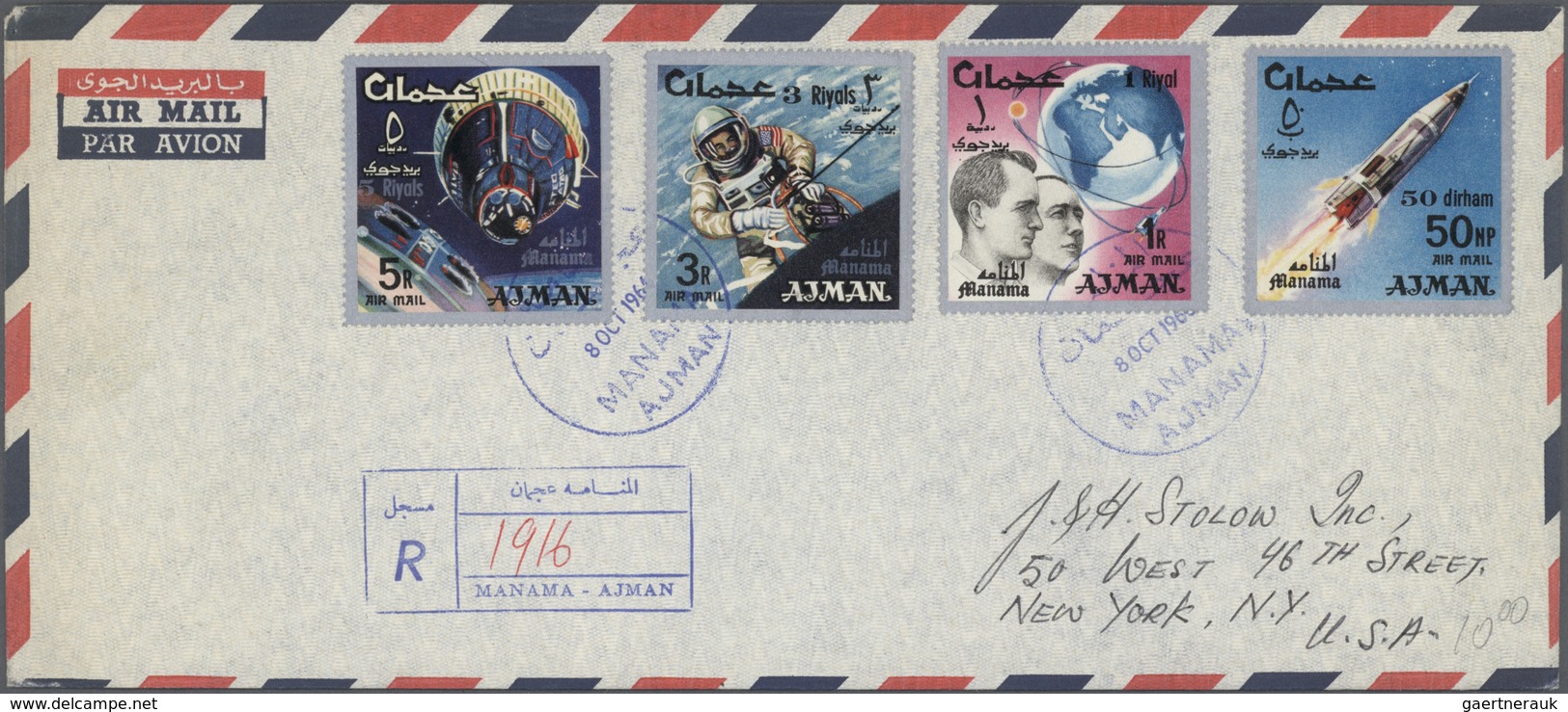 Br/ Adschman / Ajman: 1965/1973, Assortment Of 18 Covers (ten Airmail To USA/England And Eight F.d.c.) - Ajman