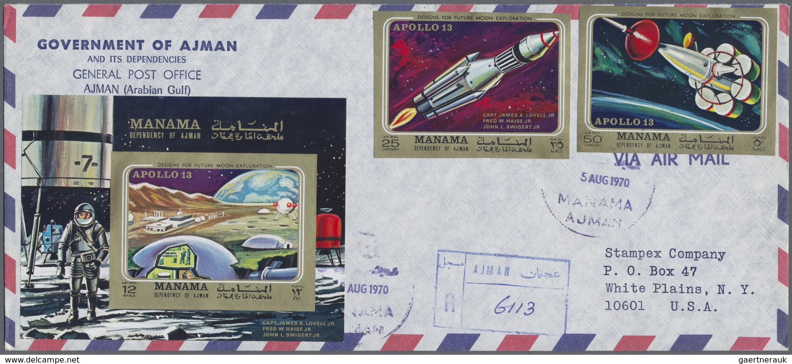 Br Adschman / Ajman: 1970/1971, Ajman/Manama, Lot Of 18 (mainly Registered Airmail) Covers Bearing Attr - Adschman