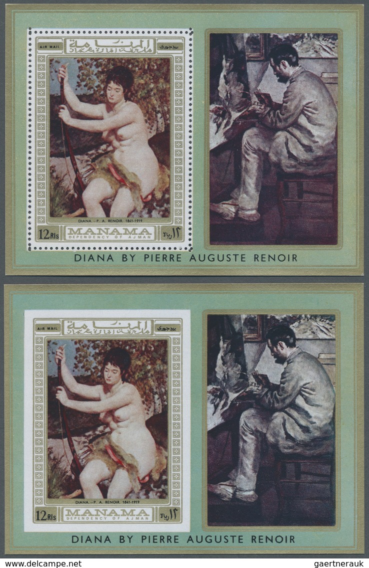 ** Adschman - Manama / Ajman - Manama: 1970, Nude Paintings By RENOIR '12r. Diana' In An Investment Lot - Manama