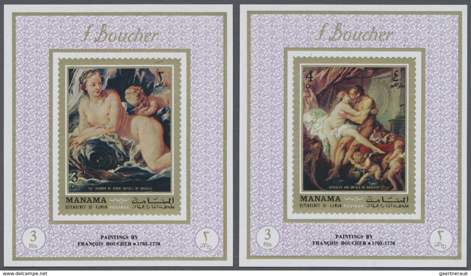 ** Adschman - Manama / Ajman - Manama: 1971, Nude Paintings By Francois Boucher Set Of Eight Different - Manama