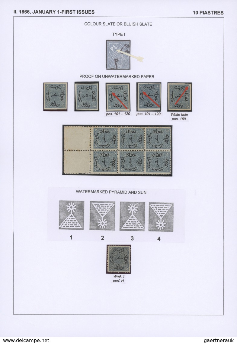 **/*/O/Br Ägypten: 1866-1879: EGYPT FIRST ISSUES: Specialized collection of the various mint and used stamps,