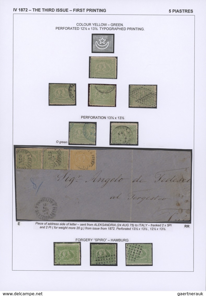 **/*/O/Br Ägypten: 1866-1879: EGYPT FIRST ISSUES: Specialized collection of the various mint and used stamps,