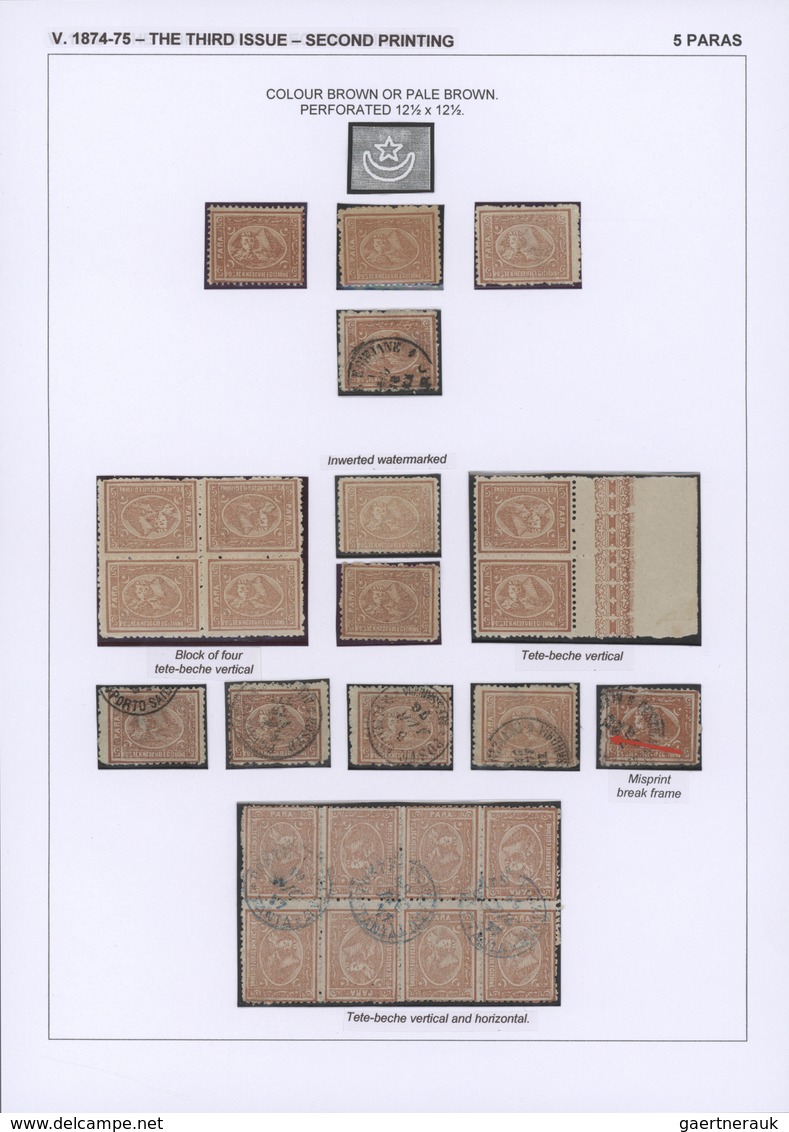 **/*/O/Br Ägypten: 1866-1879: EGYPT FIRST ISSUES: Specialized collection of the various mint and used stamps,