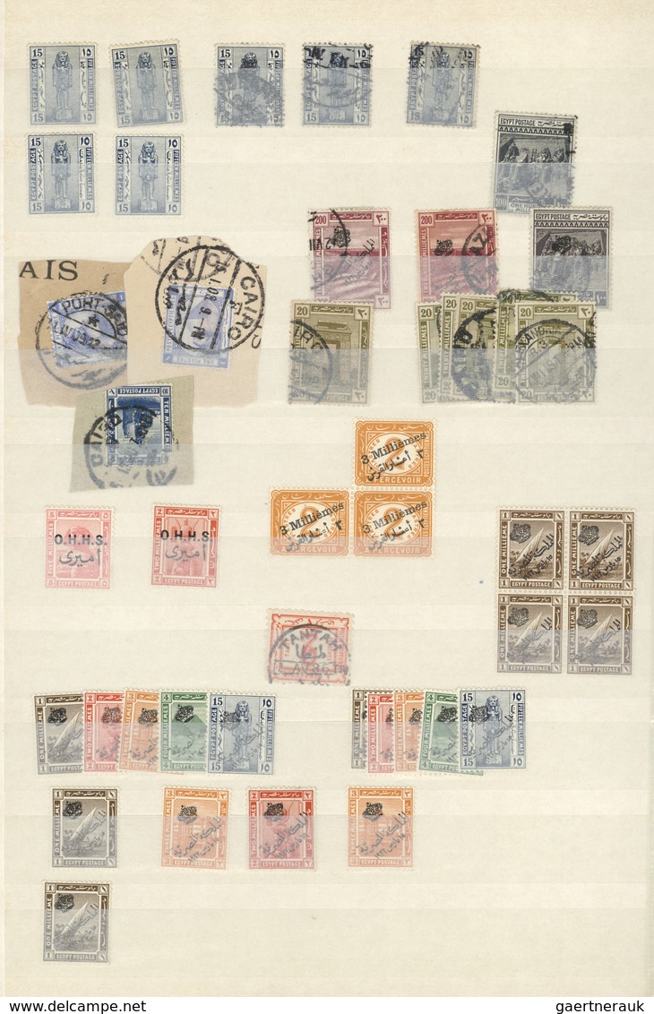 **/O/* Ägypten: 1875/1955 (ca.), Mint And Used Assortment On Stocksheets, Comprising E.g. 38 Marginal Impri - 1915-1921 Britischer Schutzstaat