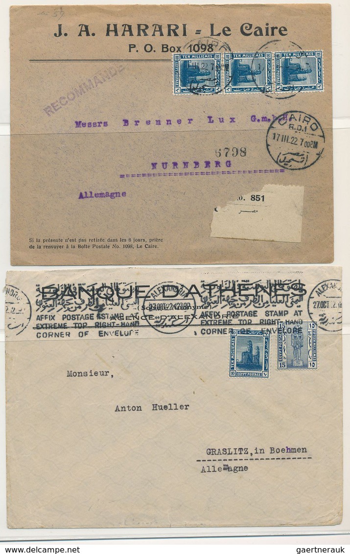 Br Ägypten: 1882-1953, Collection of more than 80 covers and cards, with a lot of good frankings (from