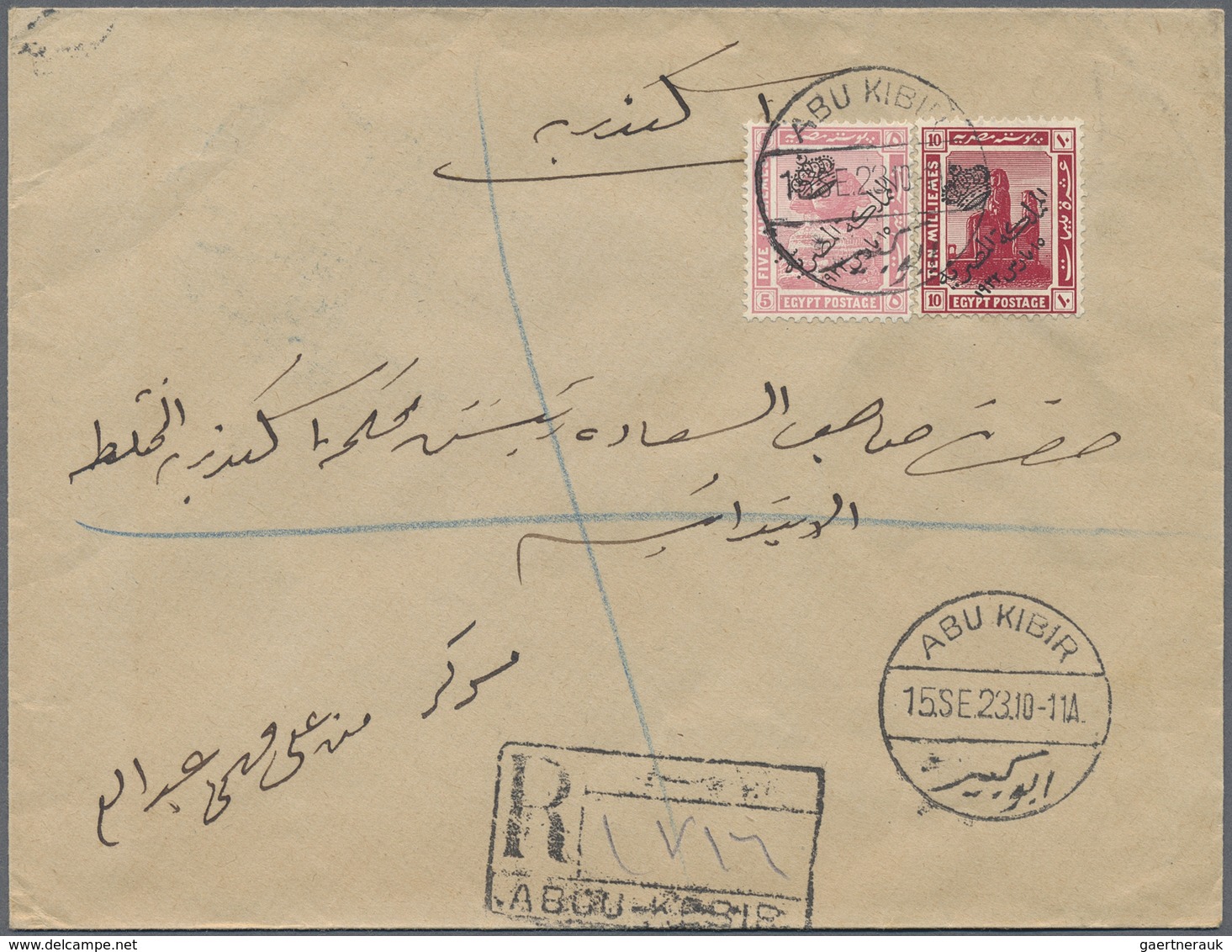 Br Ägypten: 1897/1934: Nice Lot Of 20 Envelopes And Postal Stationeries Including Registered, Postage D - 1915-1921 Protectorat Britannique