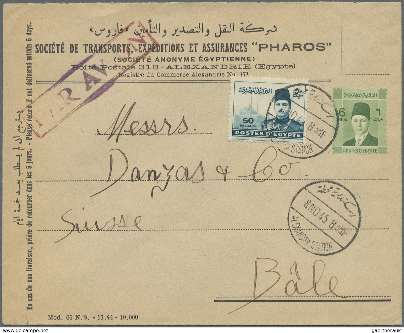 Br/GA Ägypten: 1899-50's Ca., Group Of 35 Selected Covers To Europe Or Domestic With Interesting Postmarks - 1915-1921 Protectorat Britannique