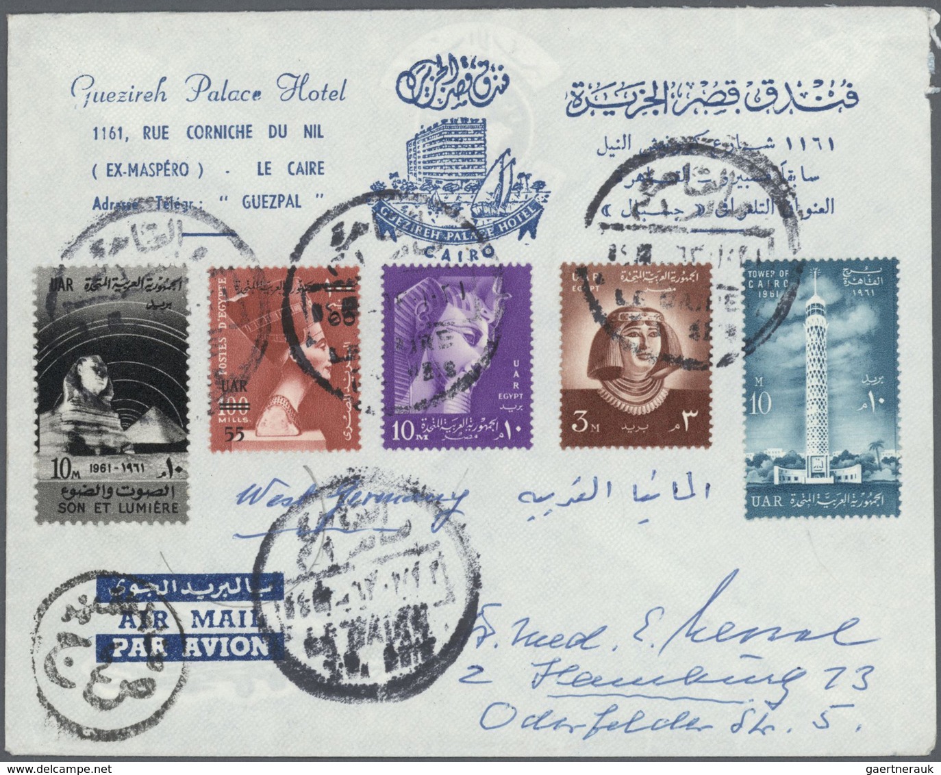 Br/GA Ägypten: 1899-50's ca., Group of 35 selected covers to Europe or domestic with interesting postmarks