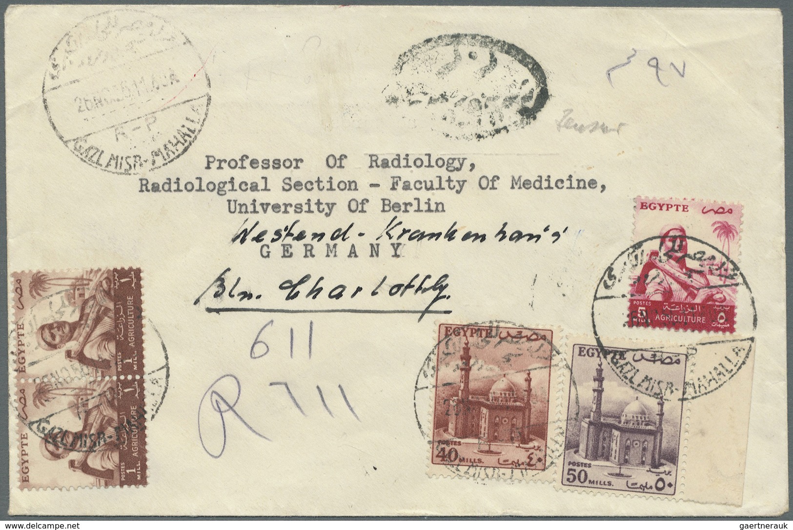 Br/GA Ägypten: 1899-50's ca., Group of 35 selected covers to Europe or domestic with interesting postmarks