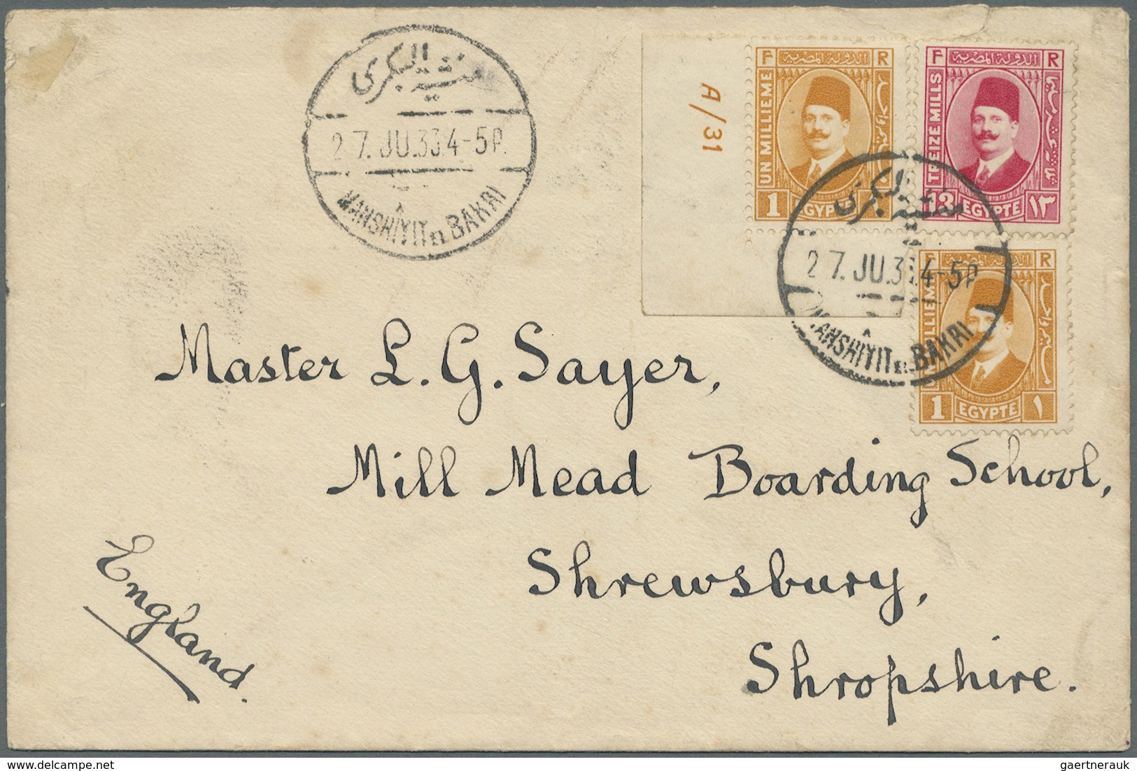 Br/GA Ägypten: 1899-50's ca., Group of 35 selected covers to Europe or domestic with interesting postmarks