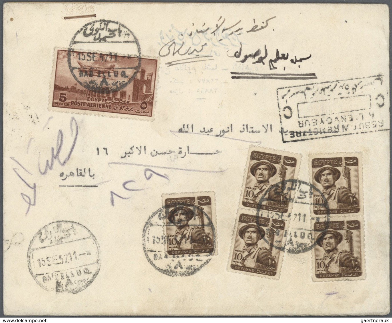 Br/GA Ägypten: 1899-50's ca., Group of 35 selected covers to Europe or domestic with interesting postmarks