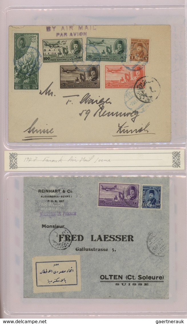 Br/GA Ägypten: 1910-1950's: Collection of 55 airmail covers including highlights as the rare "HELIOPOLIS/A