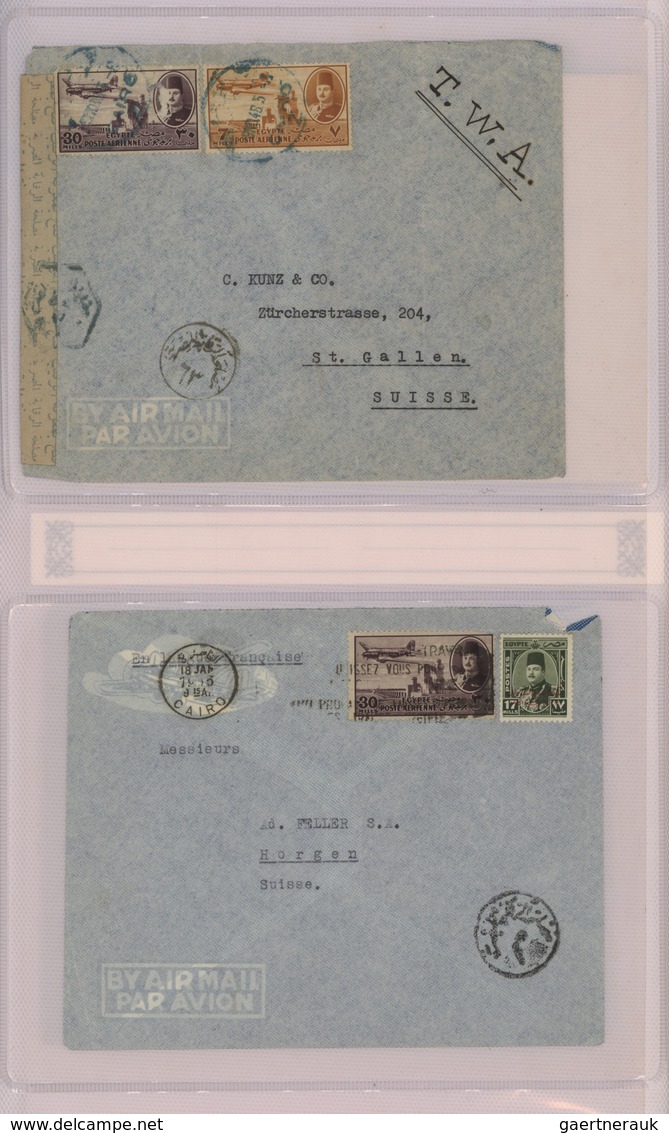 Br/GA Ägypten: 1910-1950's: Collection of 55 airmail covers including highlights as the rare "HELIOPOLIS/A