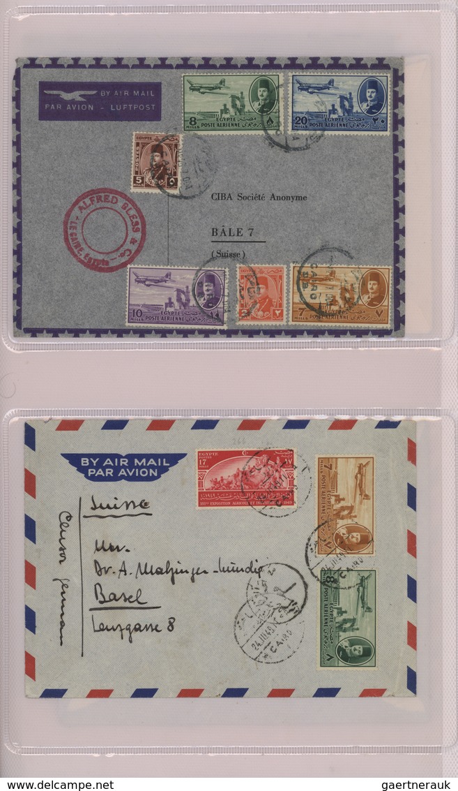 Br/GA Ägypten: 1910-1950's: Collection of 55 airmail covers including highlights as the rare "HELIOPOLIS/A