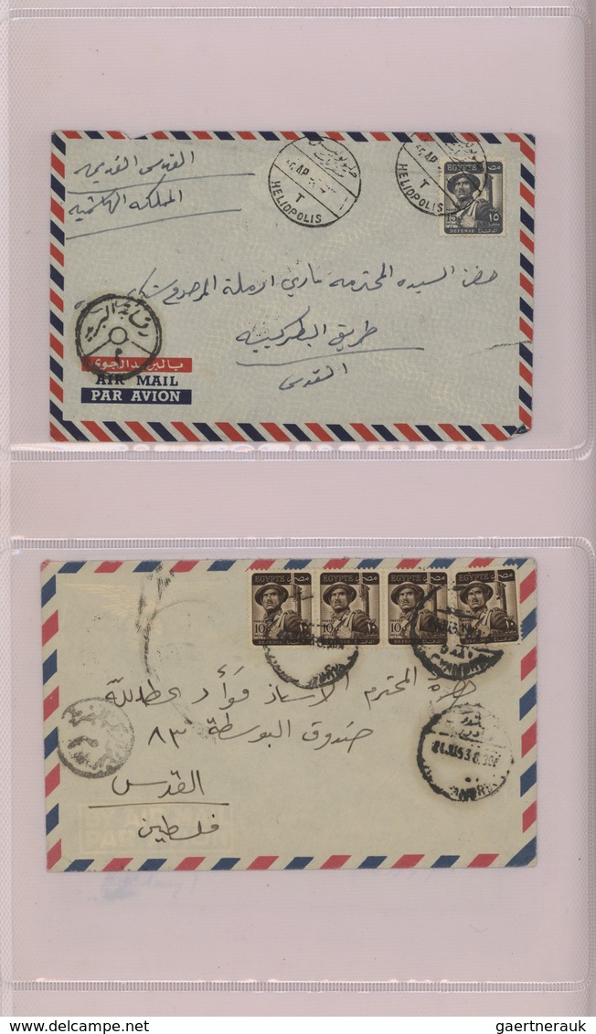 Br/GA Ägypten: 1910-1950's: Collection of 55 airmail covers including highlights as the rare "HELIOPOLIS/A