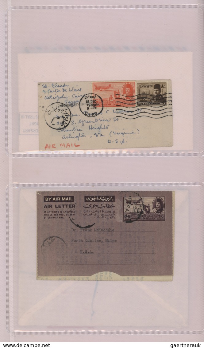 Br/GA Ägypten: 1910-1950's: Collection of 55 airmail covers including highlights as the rare "HELIOPOLIS/A