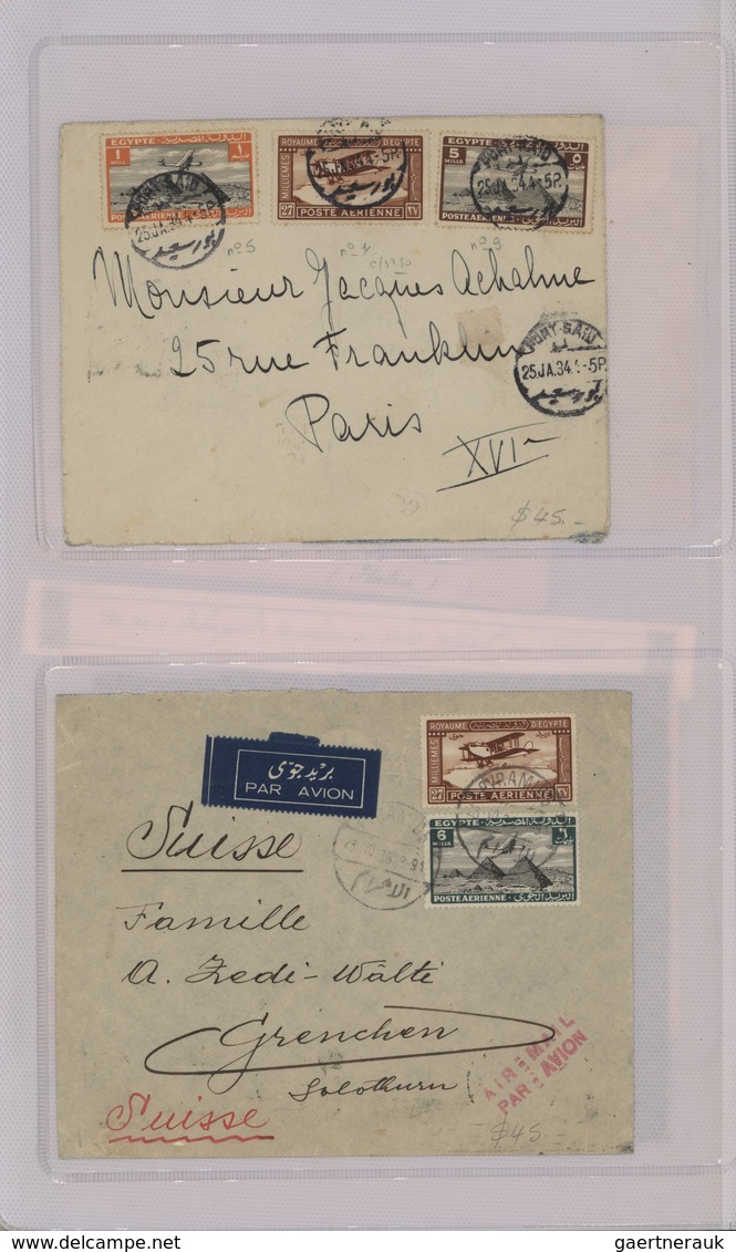 Br/GA Ägypten: 1910-1950's: Collection of 55 airmail covers including highlights as the rare "HELIOPOLIS/A