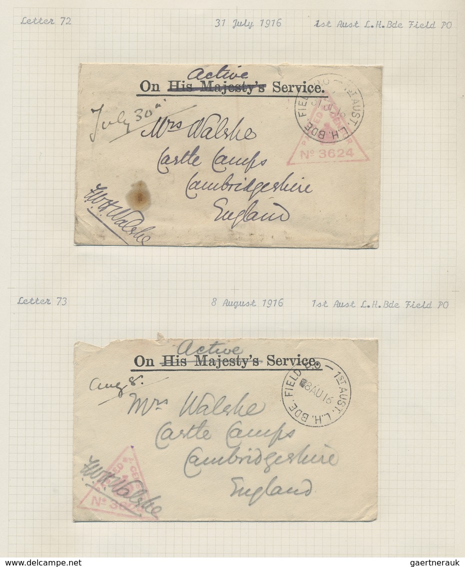 Br Ägypten: 1915-17 "The Walshe Covers": Specialized Collection Of Near To 100 Covers All From F.W.H. W - 1915-1921 Brits Protectoraat