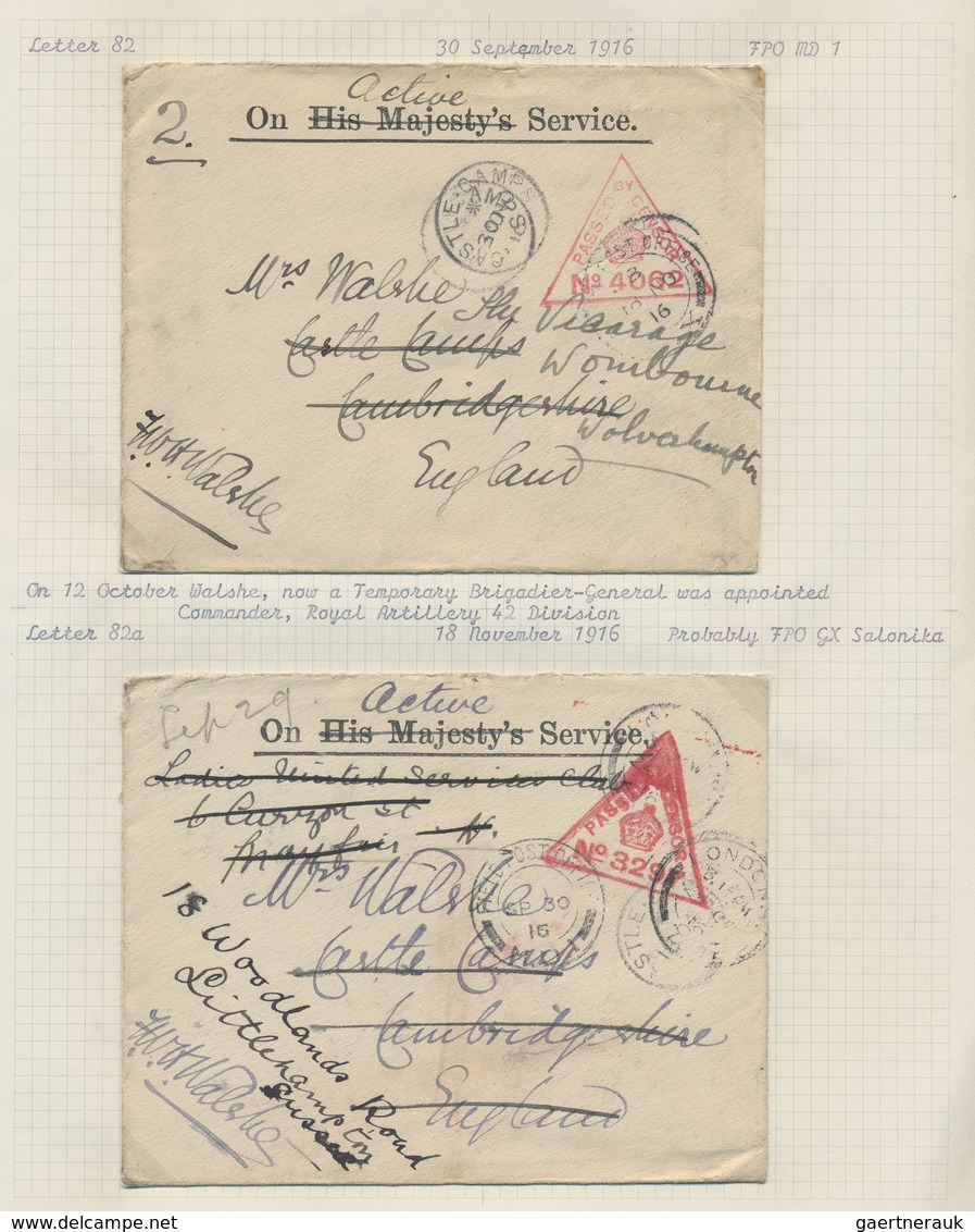 Br Ägypten: 1915-17 "The Walshe Covers": Specialized Collection Of Near To 100 Covers All From F.W.H. W - 1915-1921 Protectorat Britannique