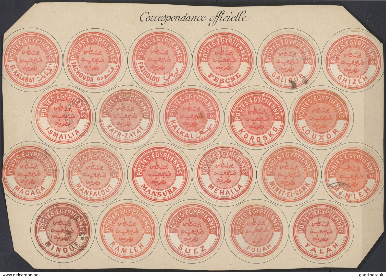 (*)/O Ägypten - Dienstmarken: 1864/1892 (ca.), INTERPOSTALS, Collection Of Apprx. 148 Interpostal Seals In - Service