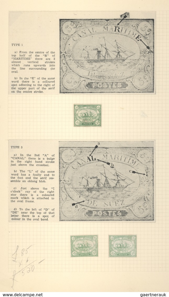 **/*/(*)/O Ägypten - Suez-Kanal-Gesellschaft: 1868: Specialized collection of more than 420 stamps and many ext