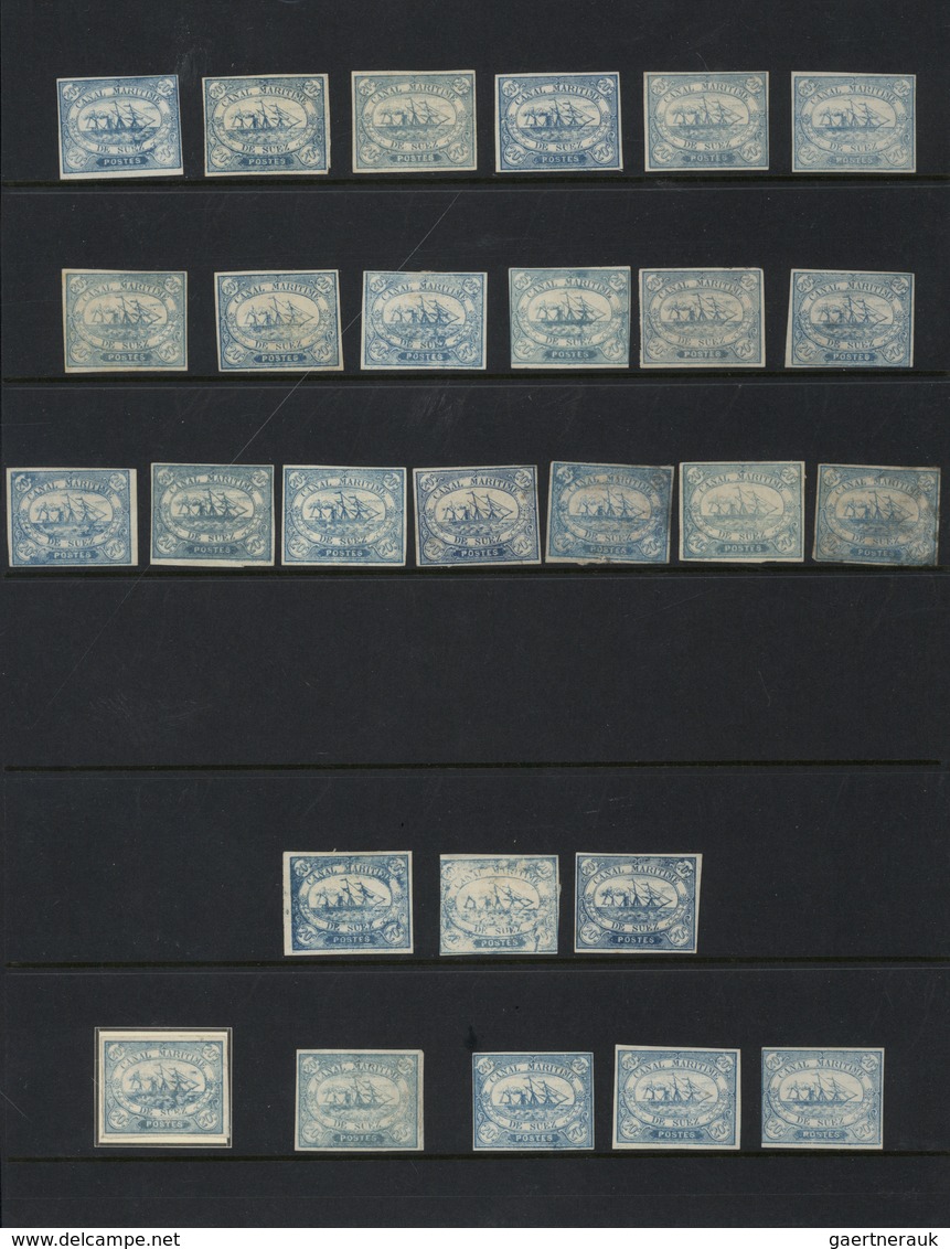 **/*/(*)/O Ägypten - Suez-Kanal-Gesellschaft: 1868: Specialized collection of more than 420 stamps and many ext