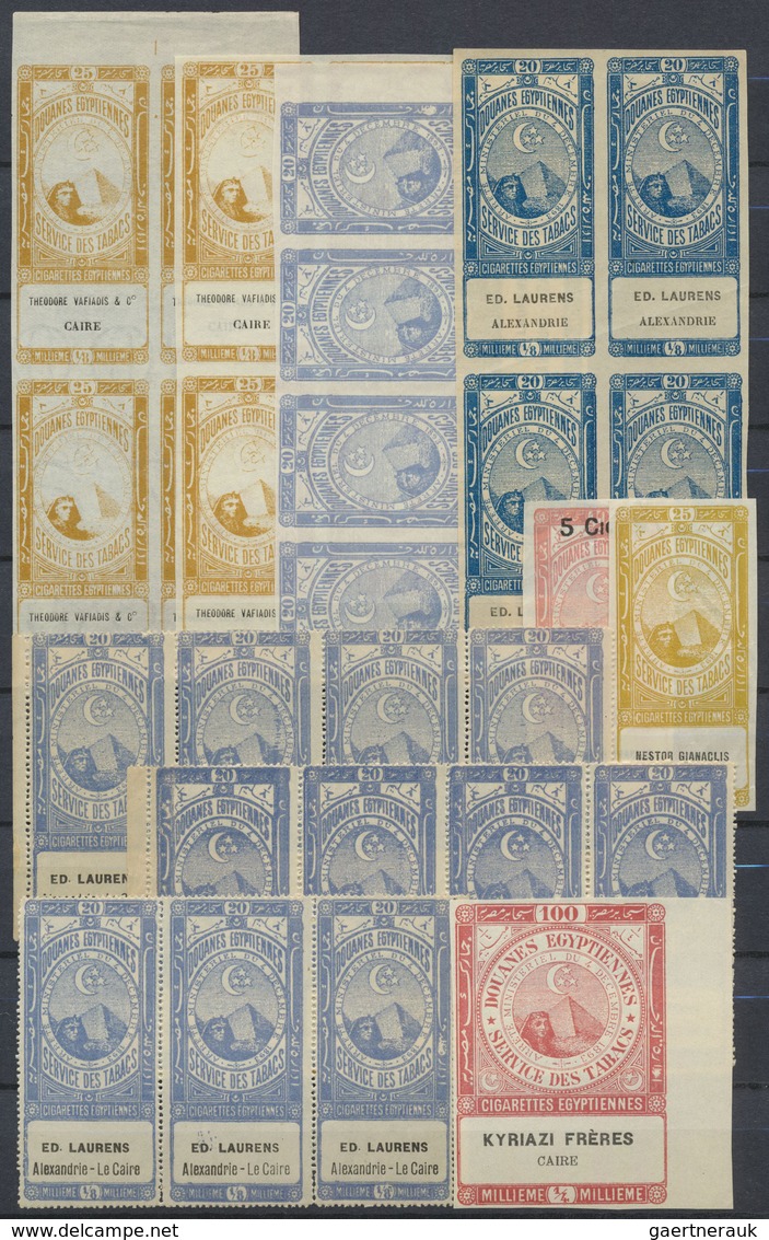 (*) Ägypten - Besonderheiten: 1890s, FISCALS "Cigarette Stamps", Accumulation Of Apprx. 210 Stamps Incl. - Autres & Non Classés