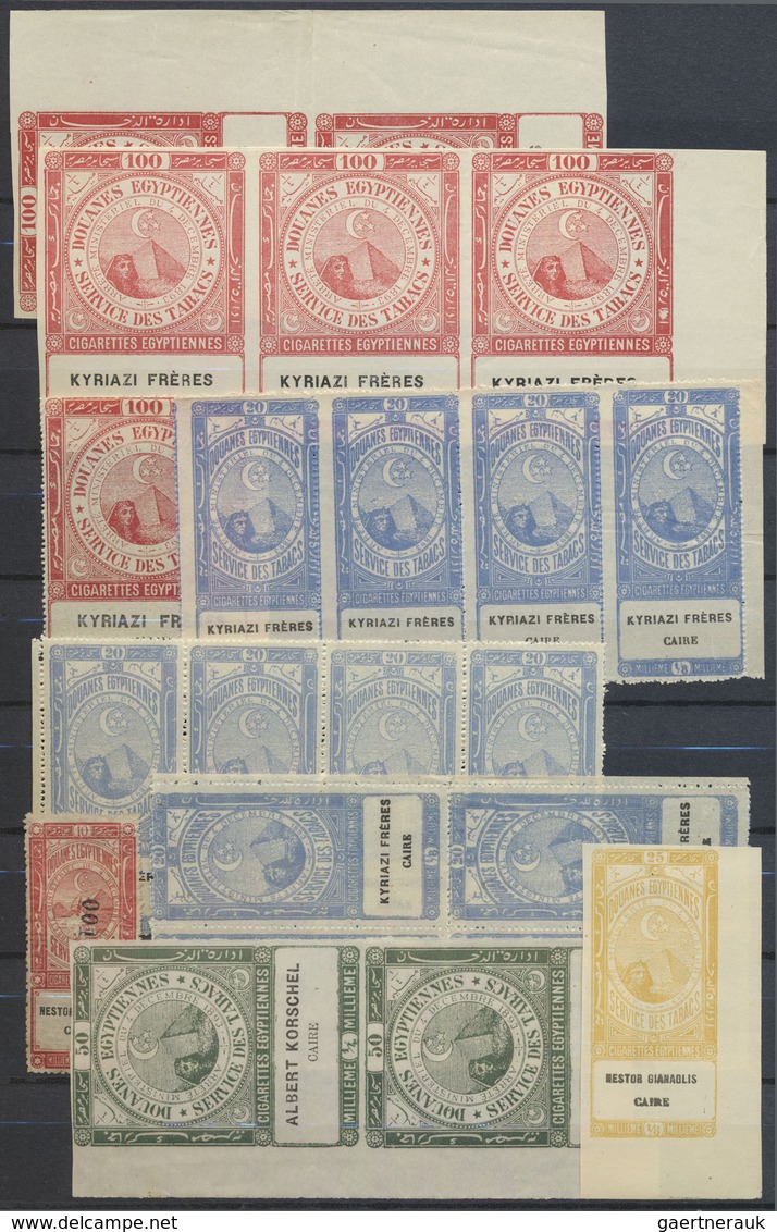 (*) Ägypten - Besonderheiten: 1890s, FISCALS "Cigarette Stamps", Accumulation Of Apprx. 210 Stamps Incl. - Autres & Non Classés