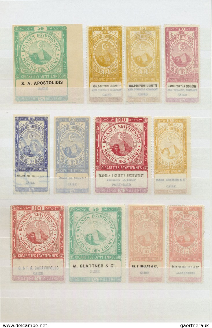 (*) Ägypten - Besonderheiten: 1890s, FISCALS "Cigarette Stamps", Collection Of 55 Different Stamps. - Autres & Non Classés