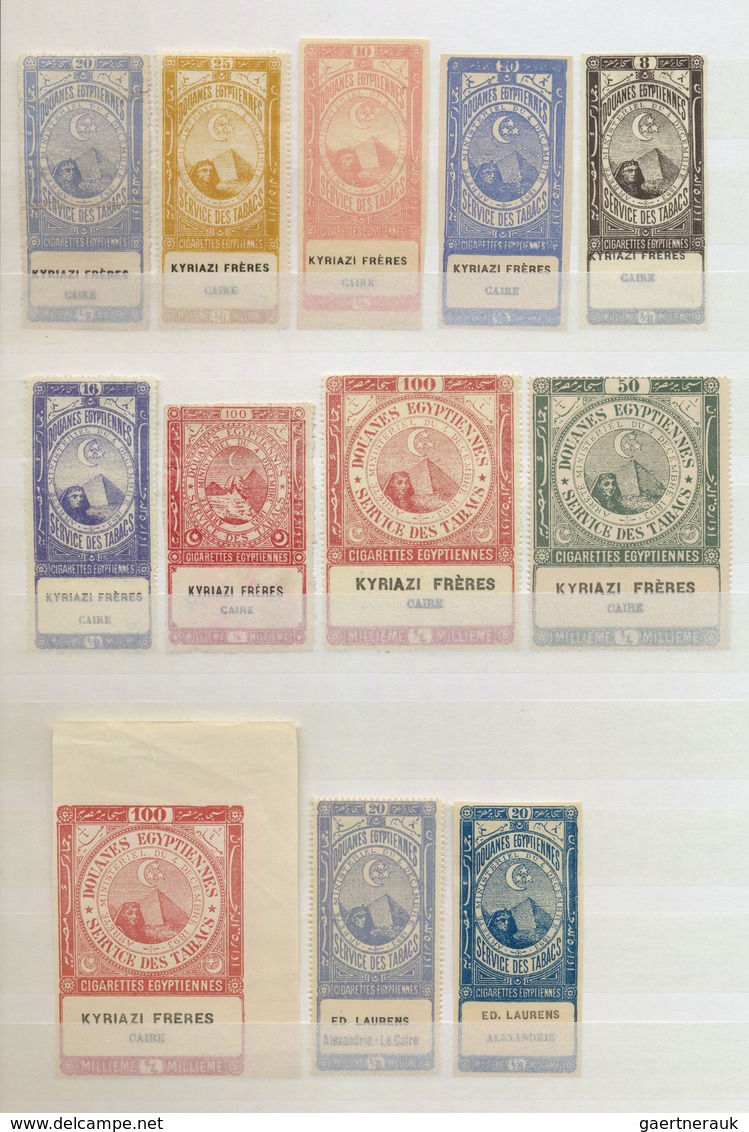 (*) Ägypten - Besonderheiten: 1890s, FISCALS "Cigarette Stamps", Collection Of 55 Different Stamps. - Autres & Non Classés