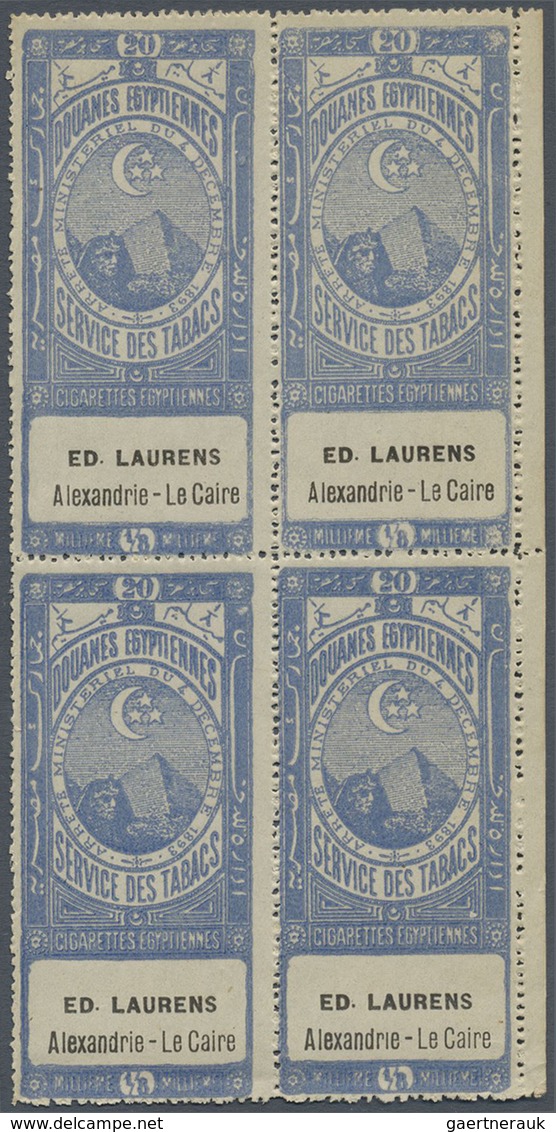 (*) Ägypten - Besonderheiten: 1890s, FISCALS "Cigarette Stamps", Collection Of 35 Different Blocks Of Fo - Autres & Non Classés