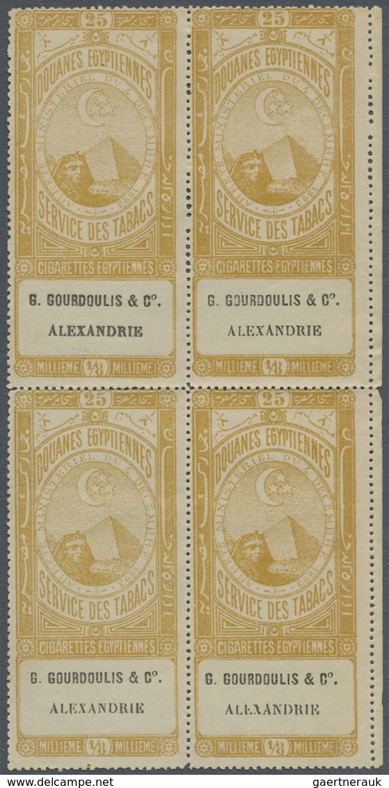 (*) Ägypten - Besonderheiten: 1890s, FISCALS "Cigarette Stamps", Collection Of 23 Different Blocks Of Fo - Autres & Non Classés