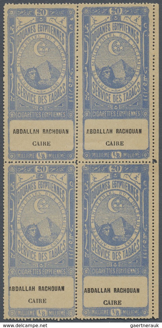 (*) Ägypten - Besonderheiten: 1890s, FISCALS "Cigarette Stamps", Collection Of 23 Different Blocks Of Fo - Autres & Non Classés