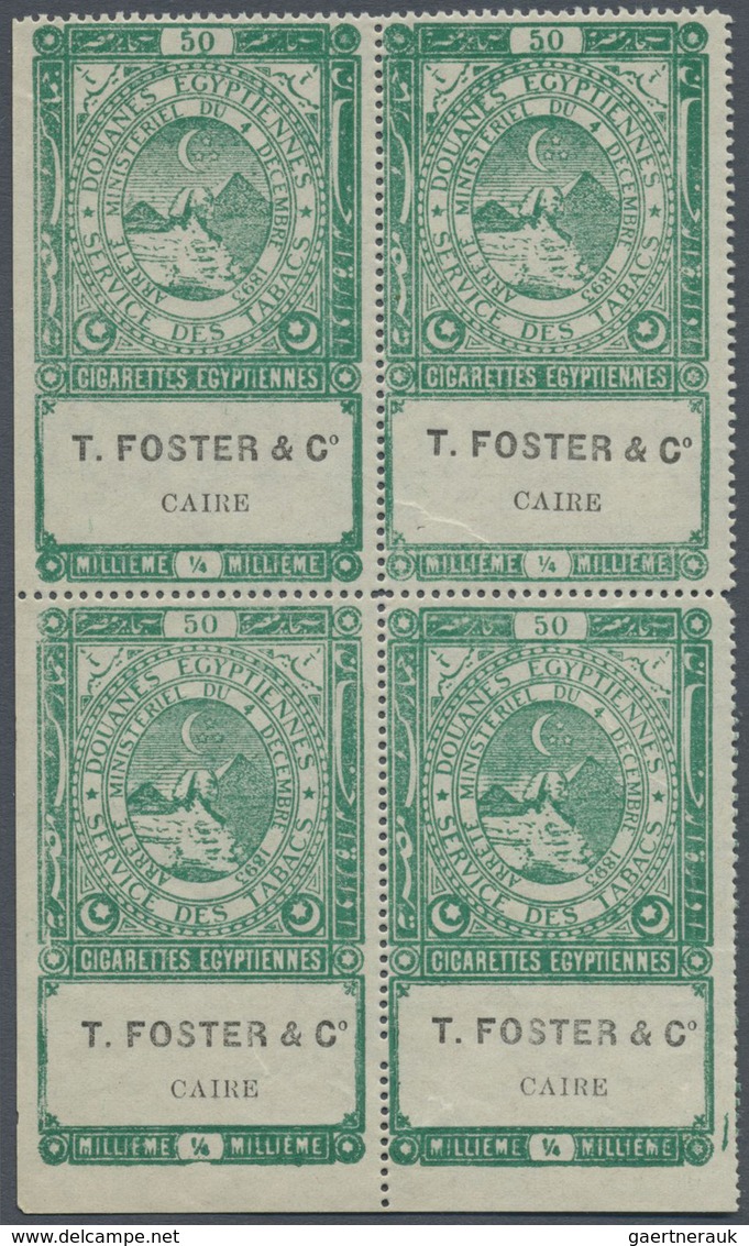 (*) Ägypten - Besonderheiten: 1890s, FISCALS "Cigarette Stamps", Collection Of 23 Different Blocks Of Fo - Autres & Non Classés