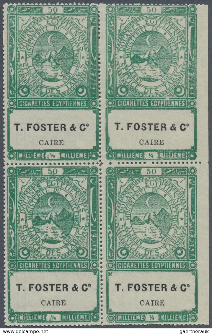 (*) Ägypten - Besonderheiten: 1890s, FISCALS "Cigarette Stamps", Collection Of 18 Different Blocks Of Fo - Autres & Non Classés