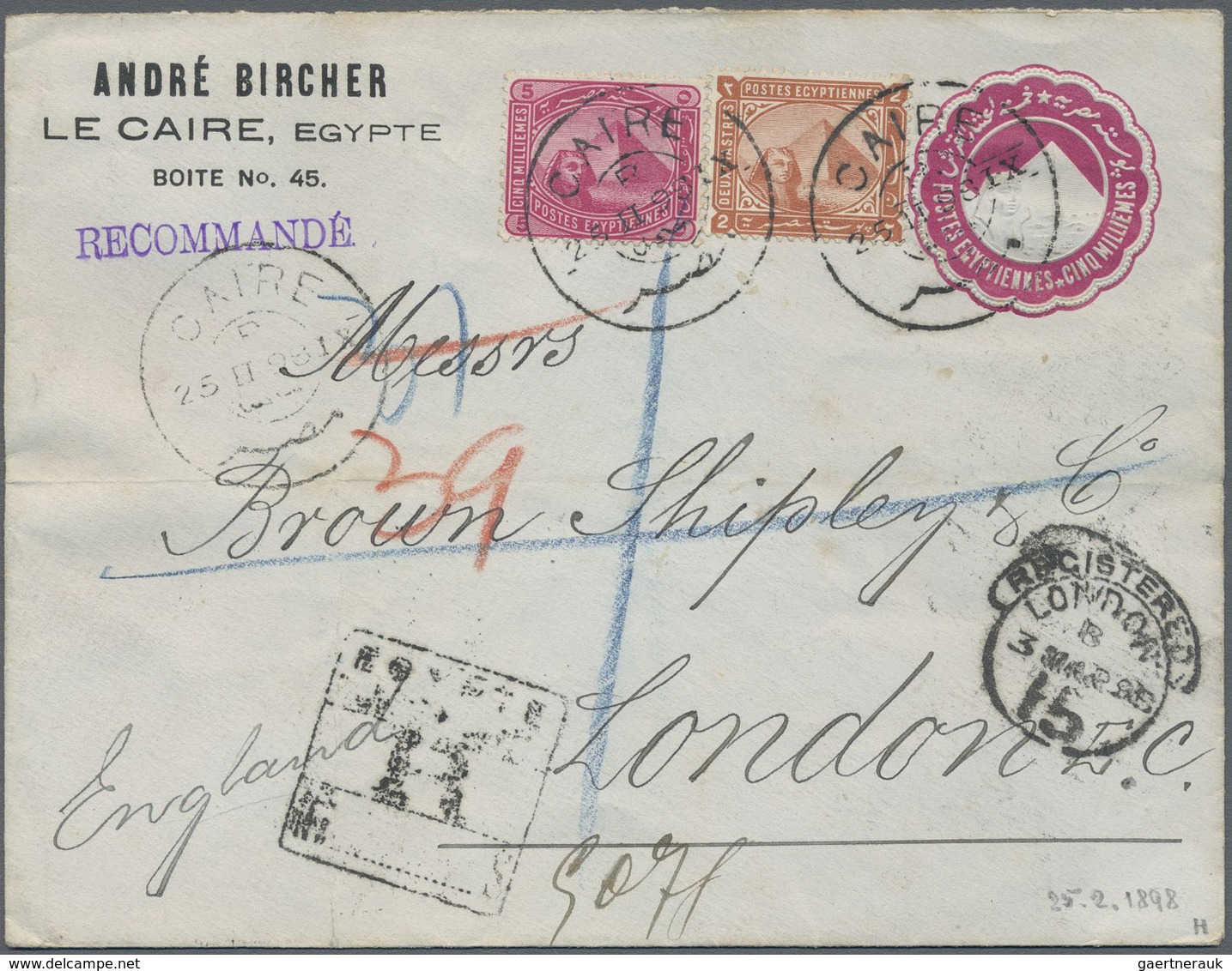 GA Ägypten - Ganzsachen: 1879-1945: Collection Of 45 Postal Stationery Items, All Used Postally, With P - Autres & Non Classés