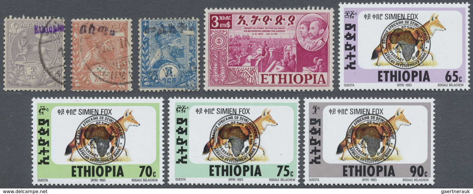 **/*/O Äthiopien: 1894-1990's: Mint And Used Collection In A Stockbook, From First Issue And Early Overprin - Ethiopie